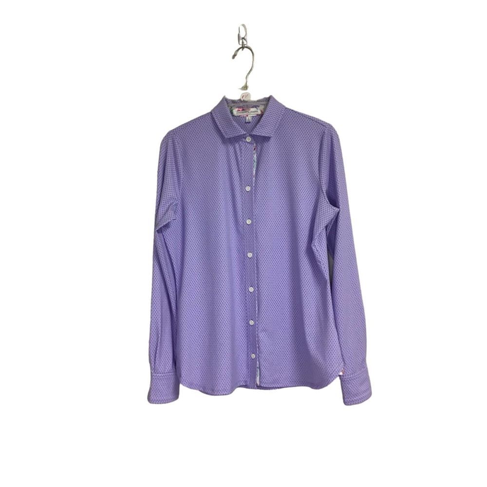 Fairway & Greene Purple Button Up Blouse Shirt Women's Small